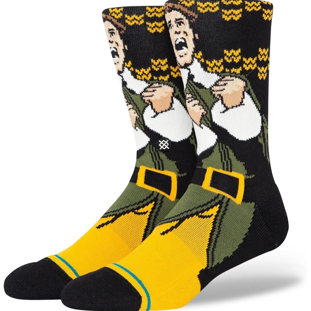 STANCE WARNER BROTHERS MOVIE ELF BUDDY THE ELF SOCKS SIZE MEDIUM NWT